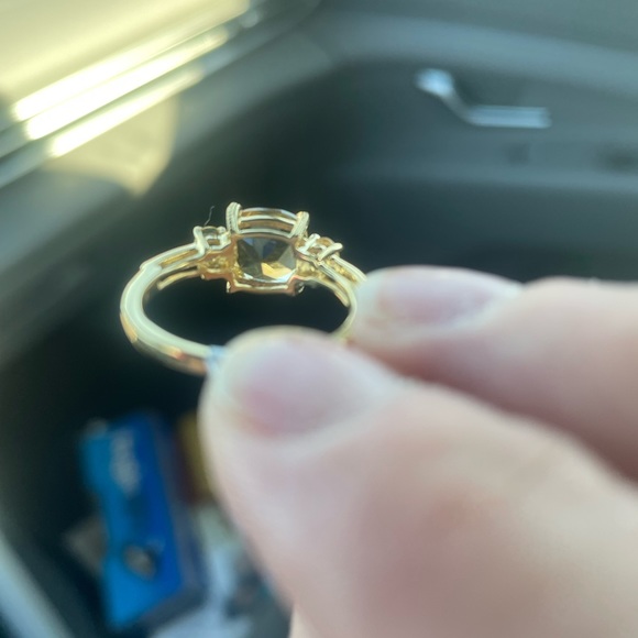 COPY - 14K Yellow Gold Over Solid Sterling Silver Diamonds 2.6 CTW Citrine Size… - Picture 2 of 7